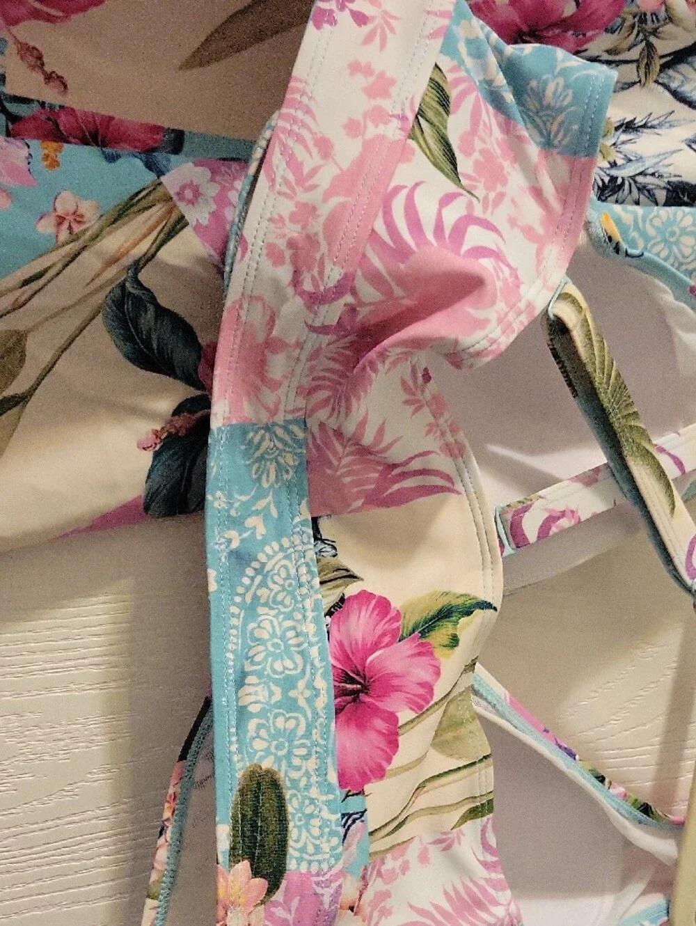 Torrid Tropical Floral Bikini Set in Pink, Blue, Yellow